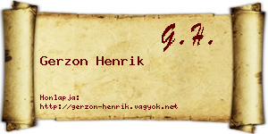 Gerzon Henrik névjegykártya